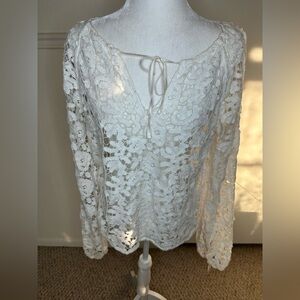 Elizabeth and James Floral Lace Top Sz M